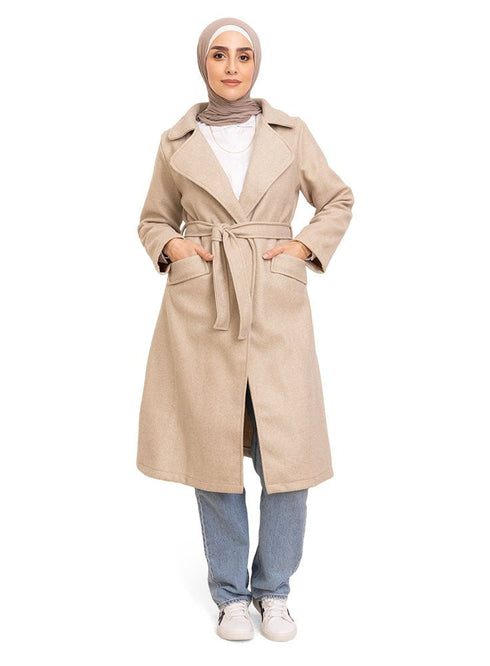 Latte Long Feather Jacket - Khotwh